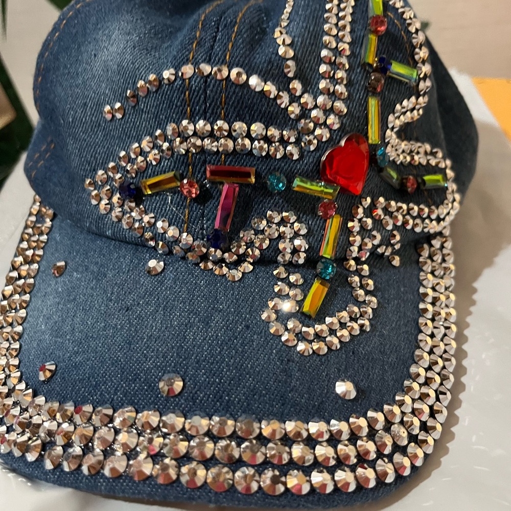 Olivia & Kate Yellow and Blue Denim Cap
